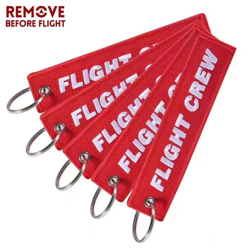 Flight Crew Red Embroidered Tag
