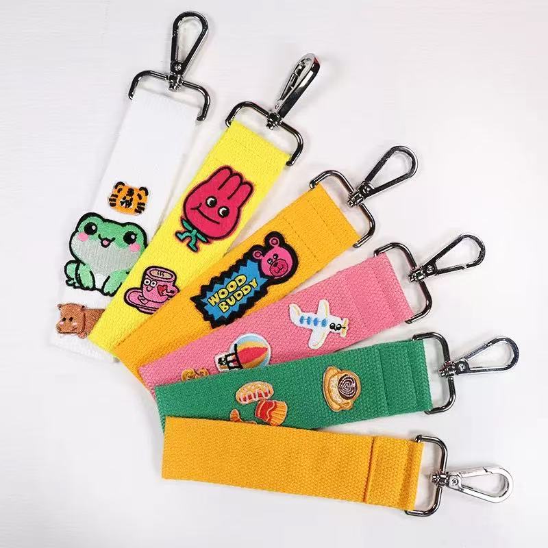 Canvas Cartoon Wrist Keychain