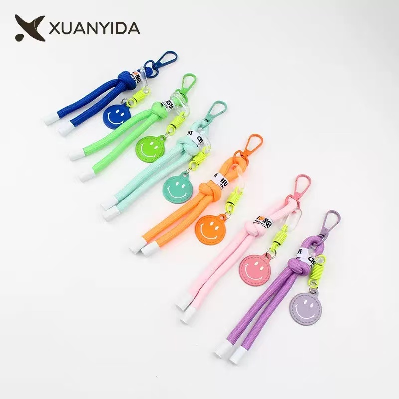 Smiley Face Rope Keychain