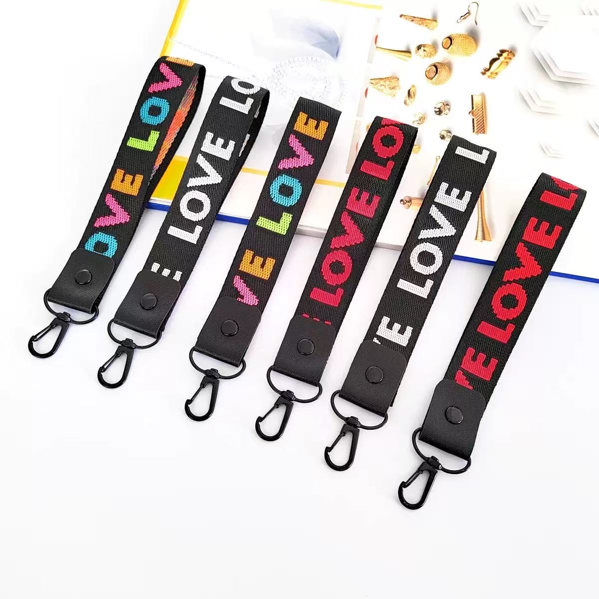LOVE Text Wrist Keychain