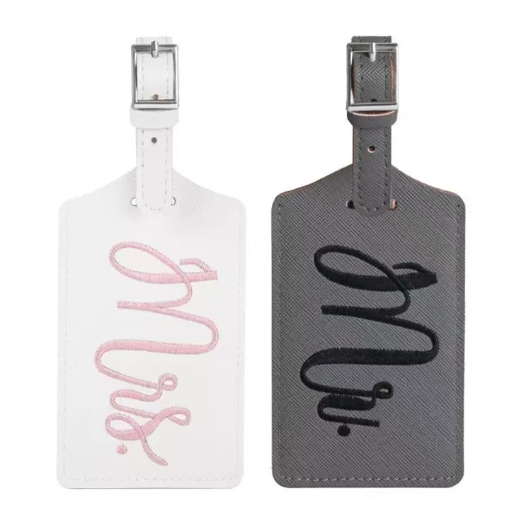 Mrs & Mr Script Embroidered Tag