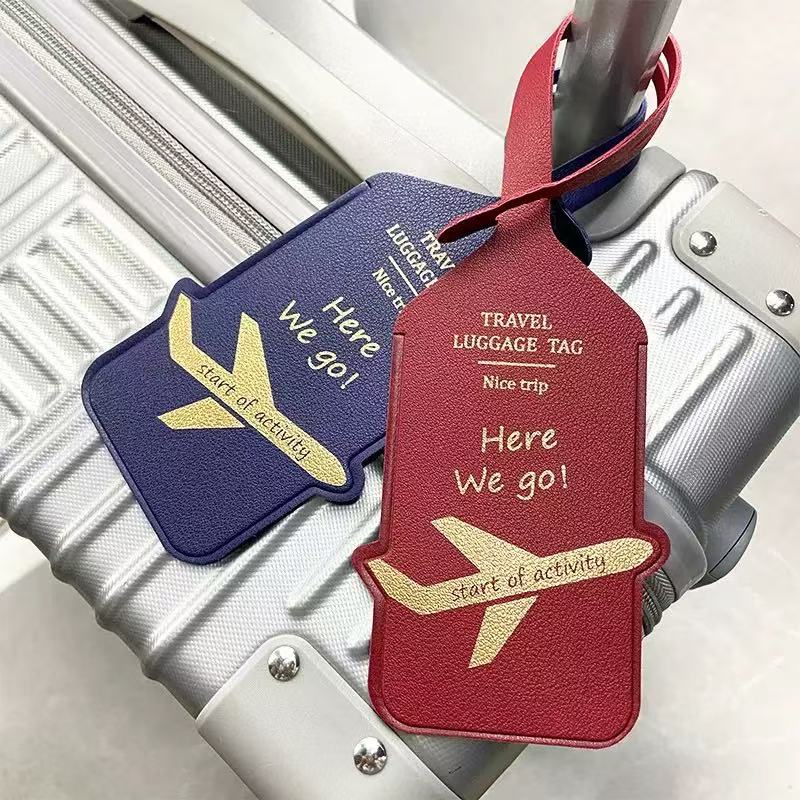 Glitter Airplane PU Tag