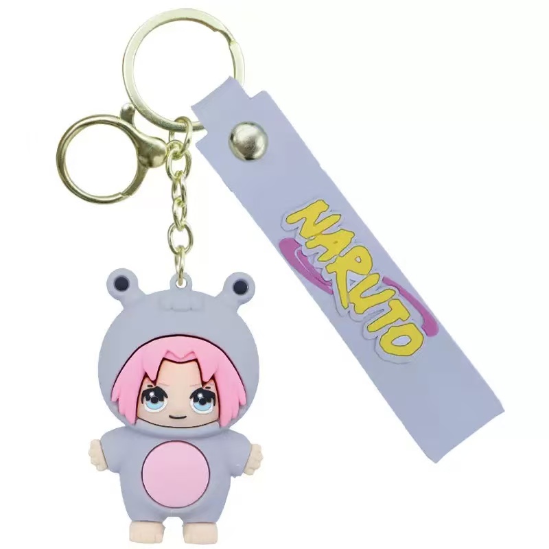 Floral Pattern PVC Keychain
