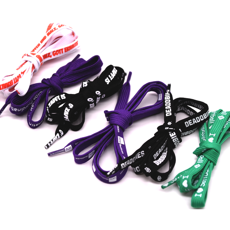 Printed Text Flat Laces